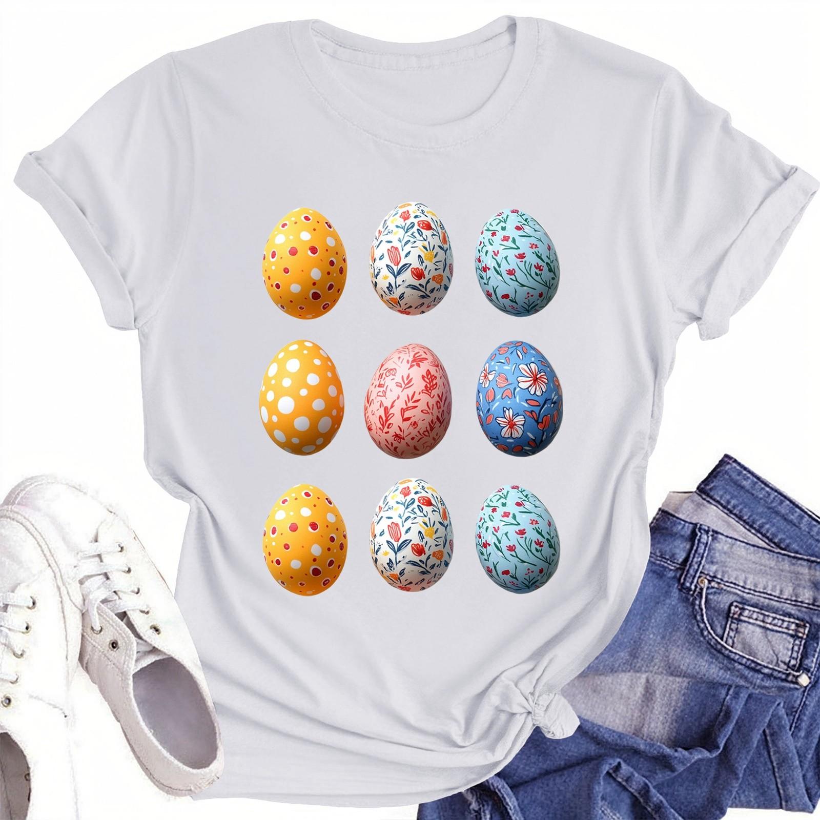 

Женская повседневная футболка с круглым вырезом и короткими рукавами с принтом XL белый