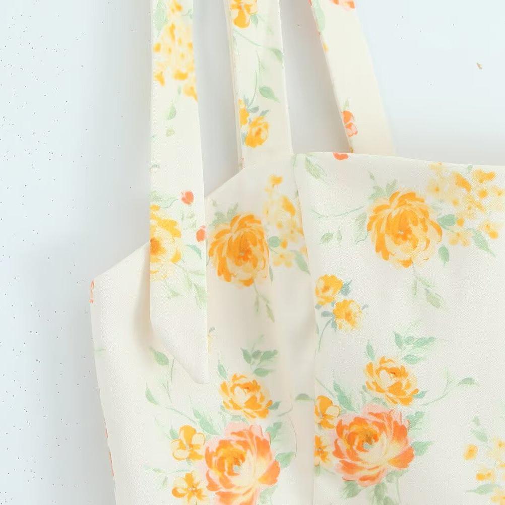 TAOP&ZA Summer Women's Elegant Bow Print Sleeveless Dress