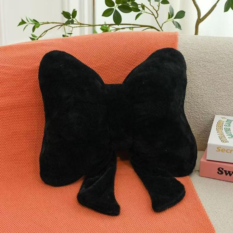 Stylish Bowknot Design Cushion Plush Fabric Back Support Throw Pillow For Home Office Use Sofa Couch Bedroom Decors