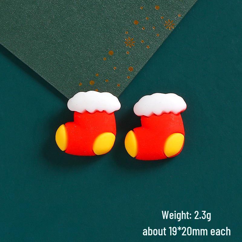 DIY Cartoon Santa & Reindeer Resin Accessories for Phone Cases & Hair Ties