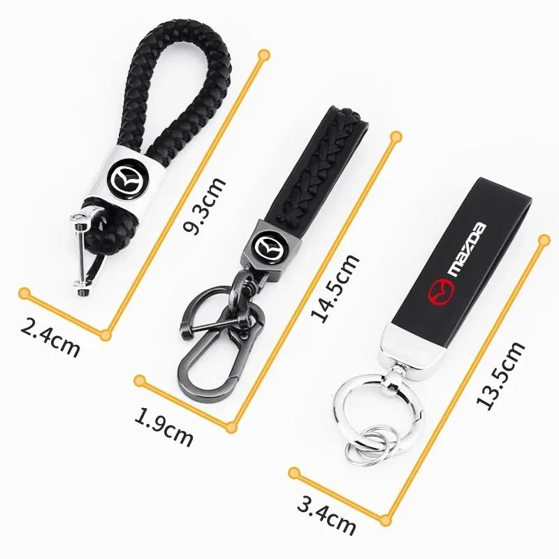 Modische Metall+Geflochtene Seil oder Leder Schlüsselanhänger Schlüsselkette Schlüsselringe Für Mazda 3 5 CX-3 CX-4 CX-5 CX-7 CX-9 Axela 6 RX8 7 MX3 MX5