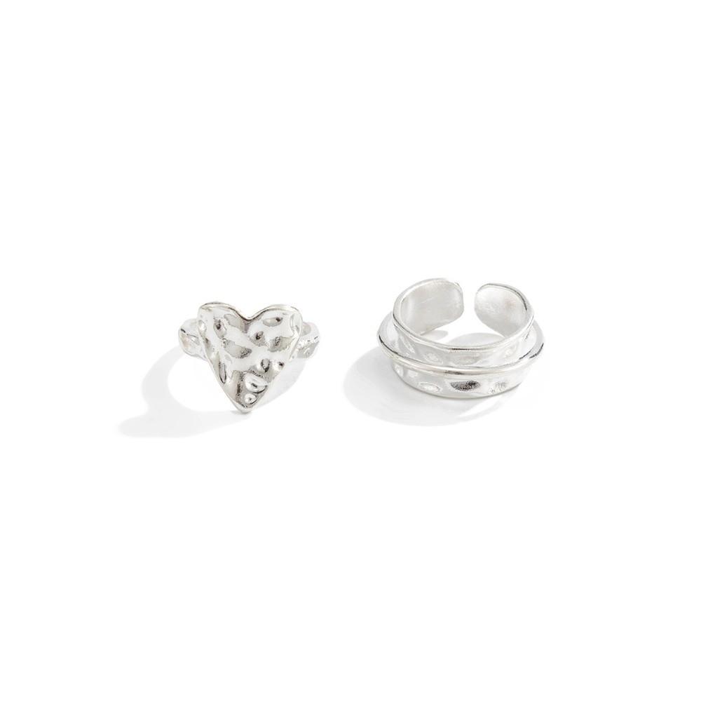 Inlaid Pearls Joint Rings Exaggerated Women Jewelry Creative Wide Ring Set  Ladies