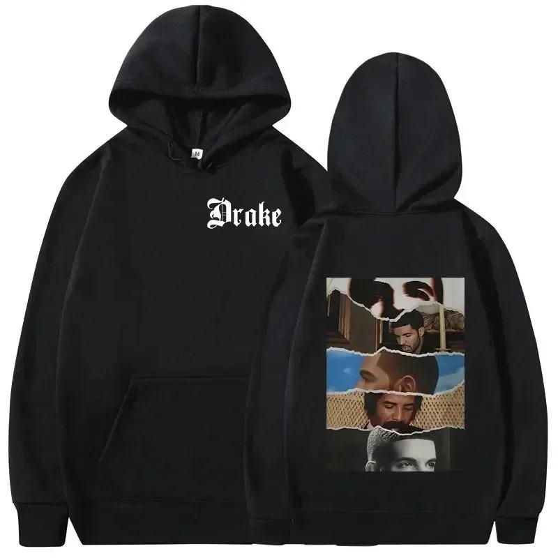 Rapper Drake Music Album Cover Graphic Hoodies Men's Fashion Hip Hop Vintage Sweatshirts AutumnWinter Fleece Warm Pullovers