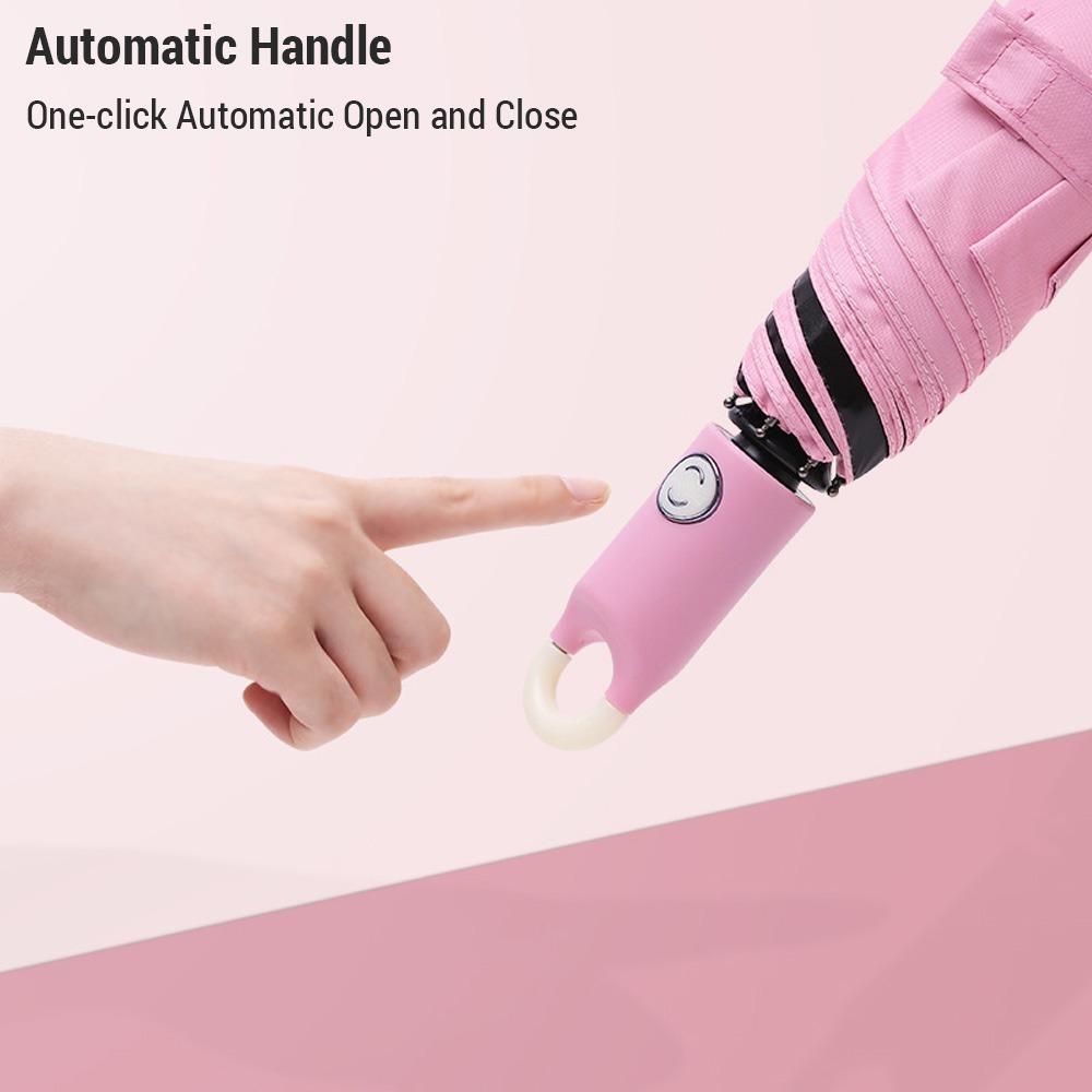 360° Rotating Handle Automatic Umbrella 3-Folding Compact Umbrella Durable Travel Umbrella  Travel