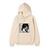 Unisex Attack on Titan Mikasa Ackerman Hoodie, Black White Manga Graphic Print Long Sleeve Pullover Hooded Sweatshirt Streetwear