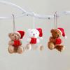Plush Bear Pendant Hanging Ornament Lovely Christmas Tree Decoration For Indoor Outdoor Holiday Party Decoration