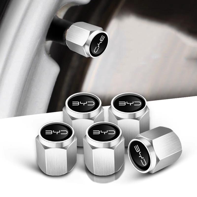 5Pc/Set For BYD ATTO 3 Yuan Qin Han TANG Plus DM-i Dolphin Auto Metal Car Wheel Tire Valve Air Stem Protection Cap Accessories