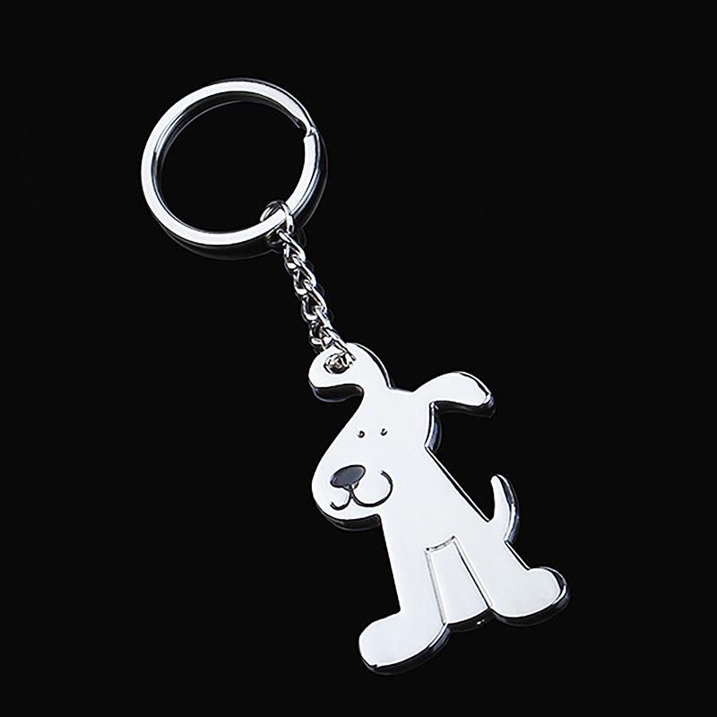 Creative Cartoon Cat Dog Metal Keychain Cute Animal Key Ring Charms Pet Lovers Souvenir Bag Pendant Ornaments Accessories