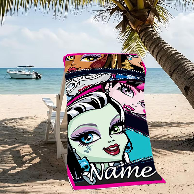Customizable Personalized Beach Towels Monster High Themed designs.Suitable for the Beach, Yoga, Sports;ideal As Beach Accessories