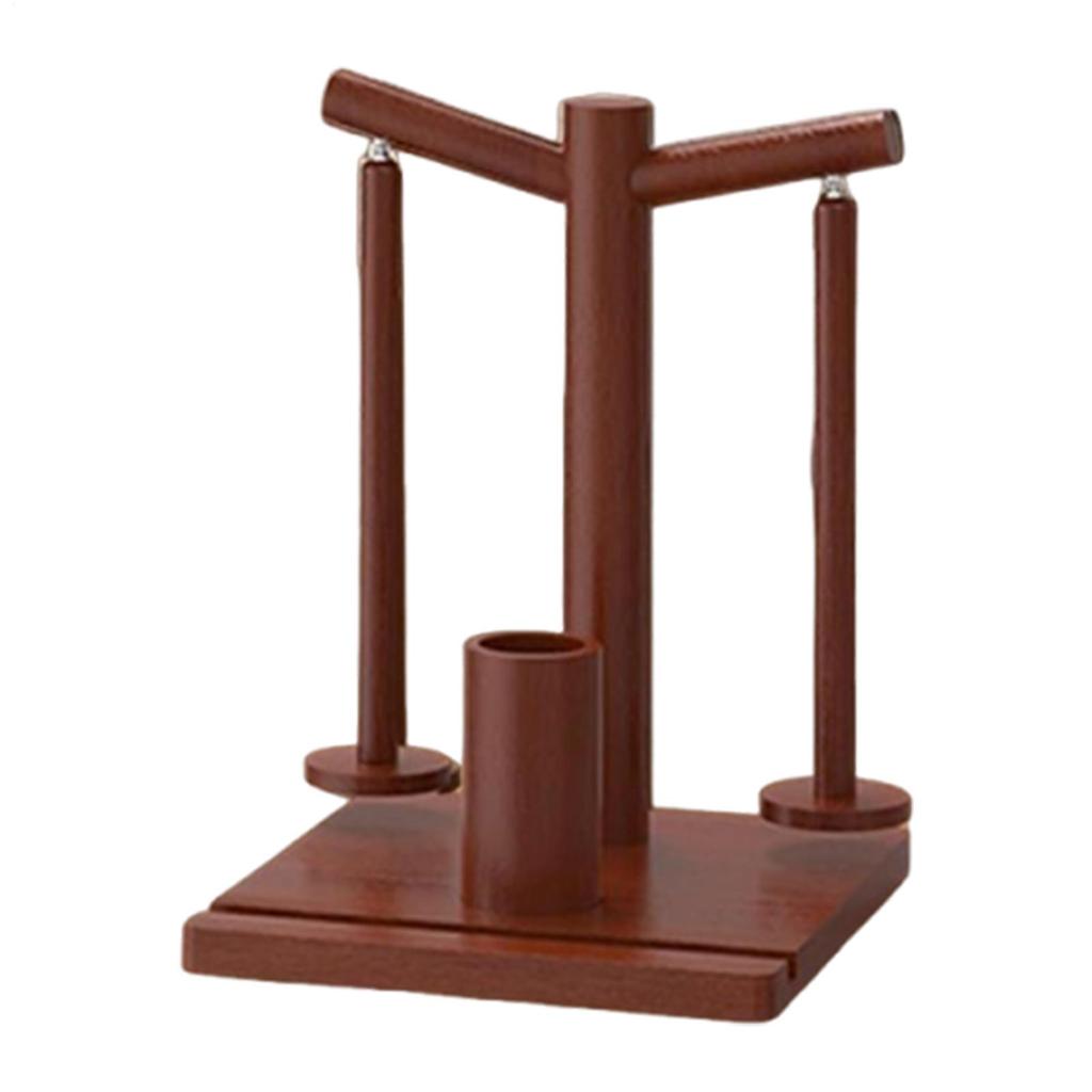 Yarn Holder for Crocheting Magnetic Rotating Spinner Wooden Yarn Ball Holder with Phone Stand & 2 Spindles for Knitter Crocheter