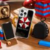 Evil Umbrella Cool Pattern Design Ins Phone Case for iPhone 16 15 14 13 12 11 Pro Max Sheepskin Silver-edged Protective Case