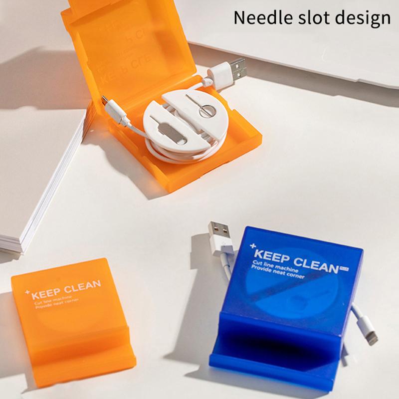 Portable Square Cable Organizer Cord Management Usb Cable Winder Retractable Phone Holder Charger Wire Storage Protector