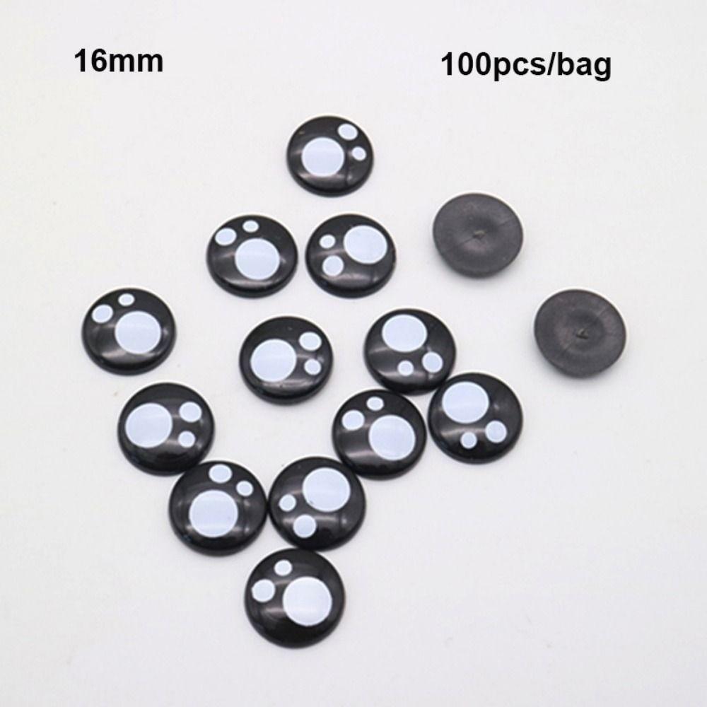 100pcs 8-16mm Flat Circle Bear Foot Eyes 2Styles Animal Puppet Crafts  For White Bear Doll
