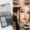 4-Farben Glitzer Matte Lidschattenpalette | Weiß-Graue Nuancen, Hochpigmentiertes Langlebiges Augen-Make-up für den Täglichen Gebrauch & Partys