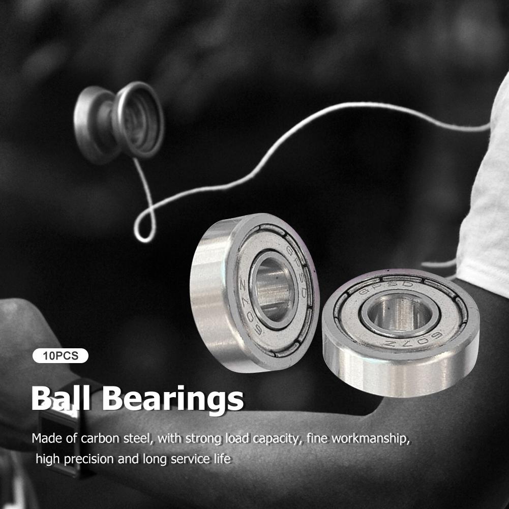 10pcs Groove Bearings Heavy Load Metal Sealed Miniature Bearing 7x19x6mm Carbon Steel Wear Resistant for Skateboard Scooter