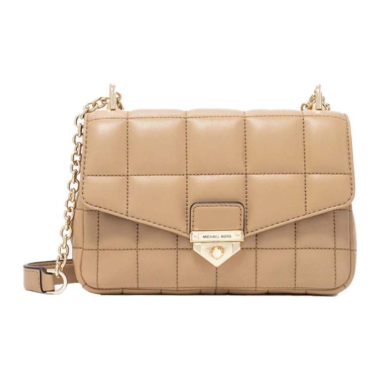 

Michael Kors MK Soho Quilted Flap Commuter Solid Color Lambskin Crossbody Bag Women bags Camel 30H0G1SL1T-222 Basic Set (Bag+Dust Bag)