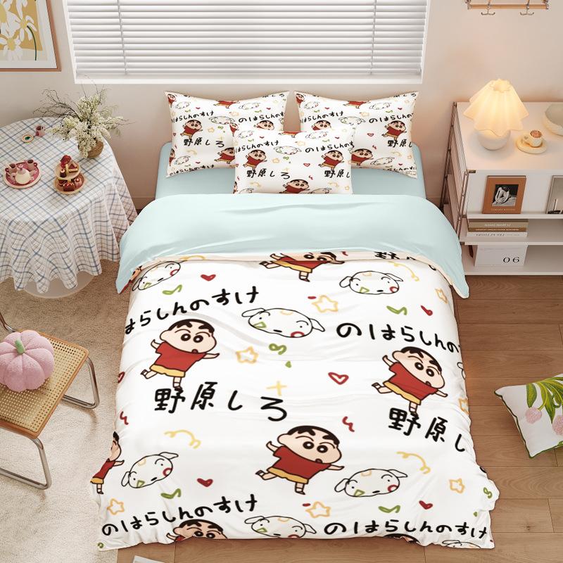 New Style C-Crayon Shin-chan Bedding Sets Shin-chan Duvet Cover Bed Set Quilt Cover Pillowcase Kids Adult Size