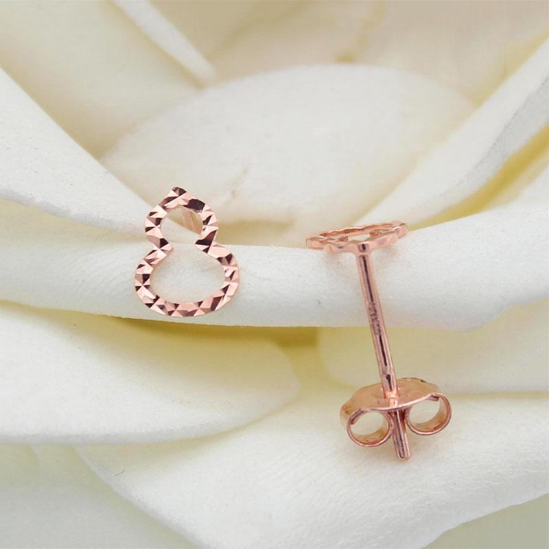 Exquisite Russian Purple Gold Car Flower Gourd Color Gold Stud Earrings Plated Rose Gold Lucky Fulu Earrings Small Jewelry