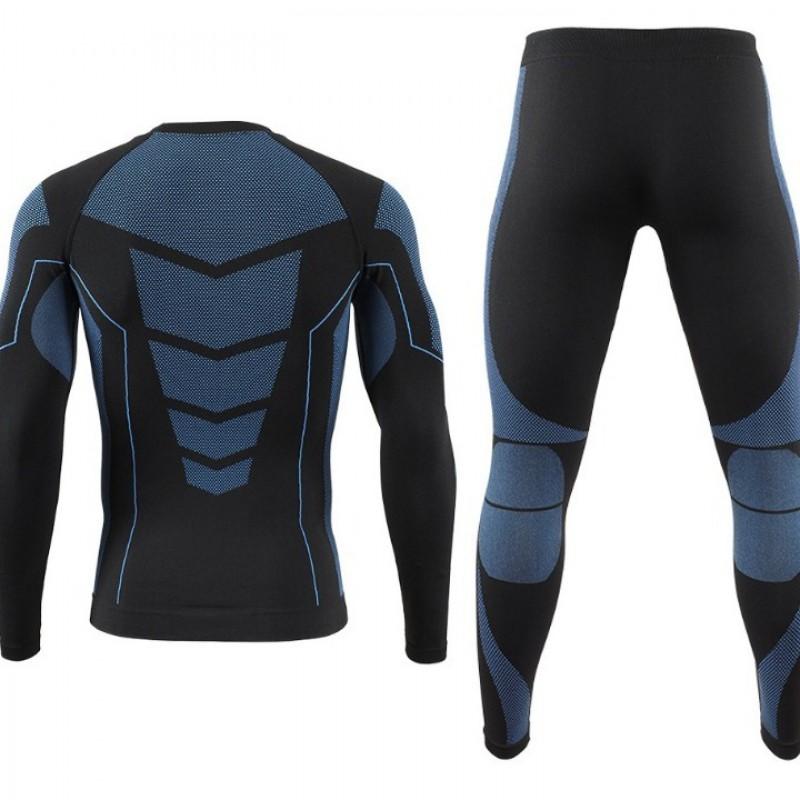 Seamless Compression Athletic Set Yoga Running Skiing Workout - Long Sleeve Top Full-Length Pants Moisture Wicking Quick Dry