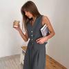Summer new vest suit trousers suit 1116 fashionable European and American commuter women's clothing simple and high sense