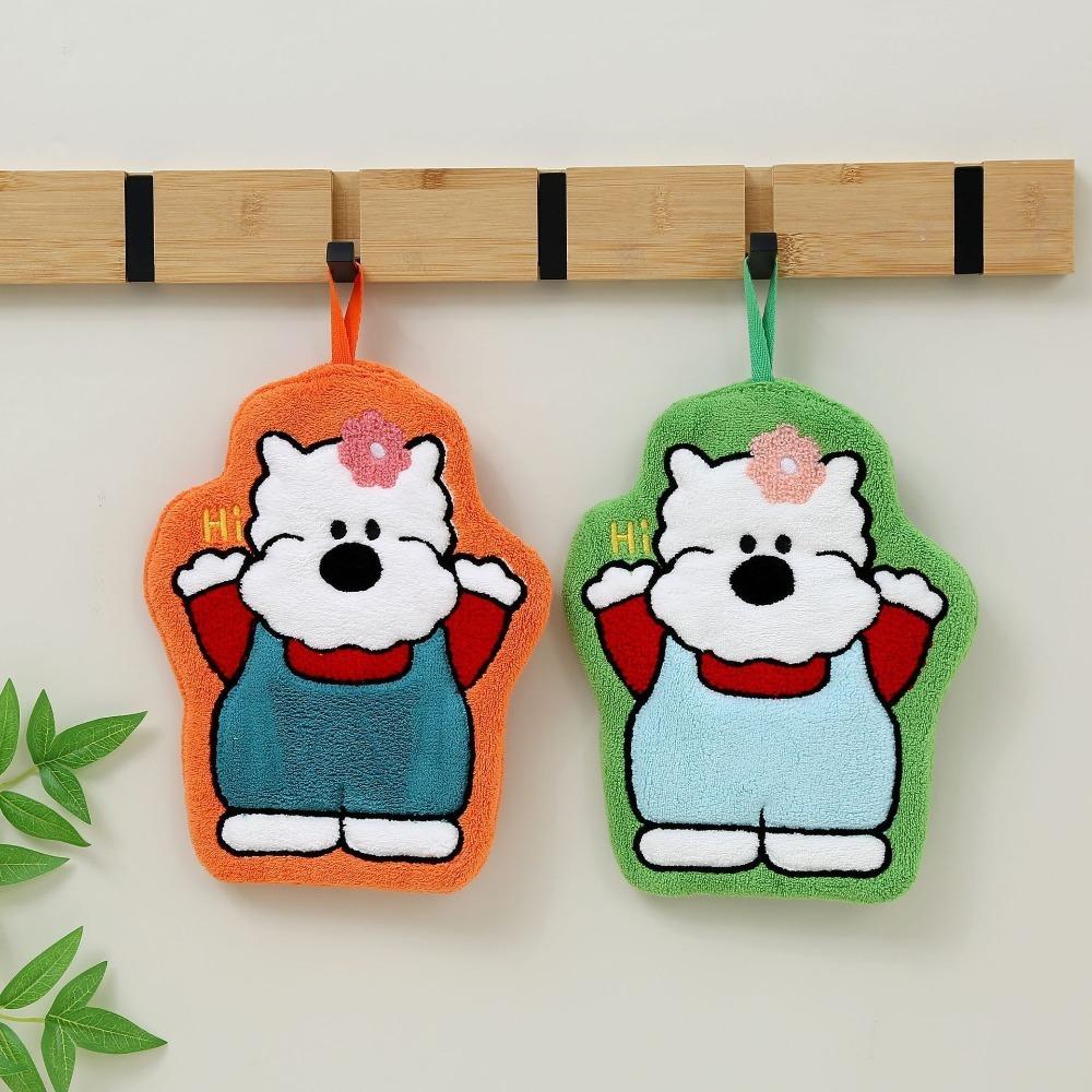 2PCS/SET Super Absorbent Puppy Hand Towel Cartoon Bathroom Hand Cloth  Bathroom 2PCS/SET