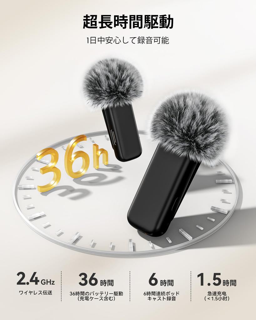 KUKIHO Wireless Lapel Microphone Wireless Compatible with iPhone 17 and All and Android This Mini Microphone Offers 6 Hours of Continuous Battery 36
