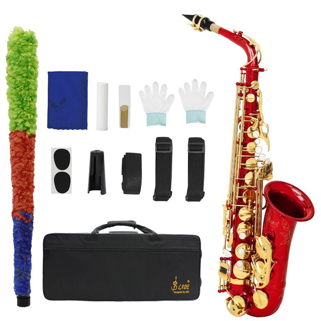 SLADE Starter Alto Saxophone E Flat Beginner Saxophone Complete Set with Case Mouthpiece Accessories Brass Musical Instrument