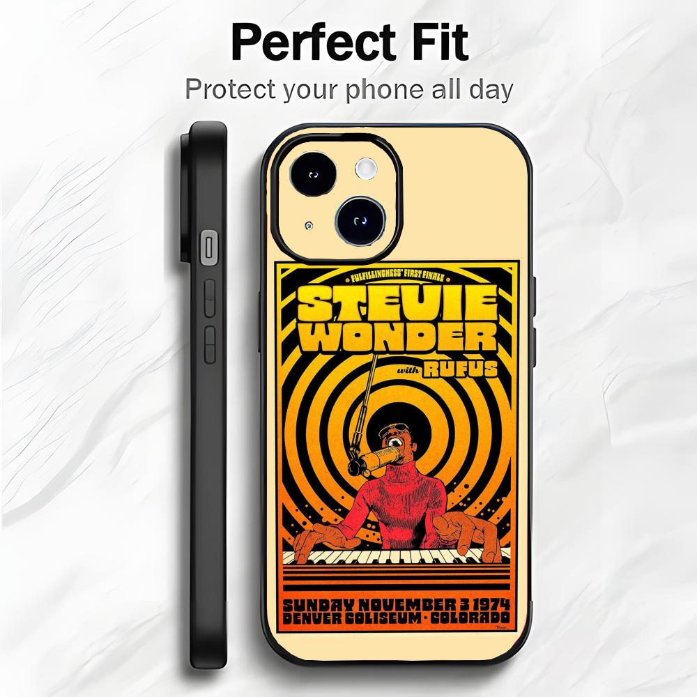 Wonder Music S-Stevie Wonder Etui na Telefon Etui na Telefon Miękkie Opakowanie Lekkie Dla iPhone17 16 15 14 13ProMax