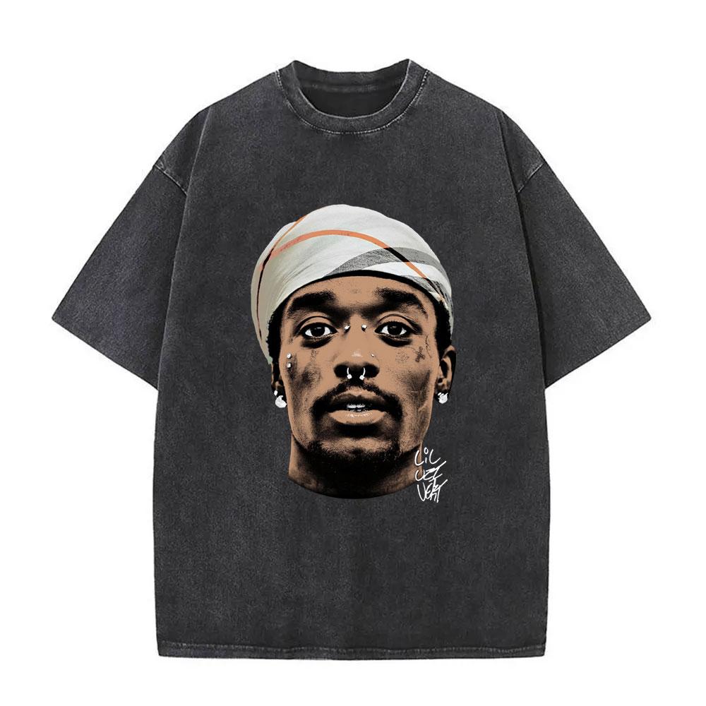 Washed Rapper Lil Uzi Vert Vintage Graphic T Shirts Men Women Hip Hop Short Sleeve Oversized Streetwear Fashion Tshirts Unisex
