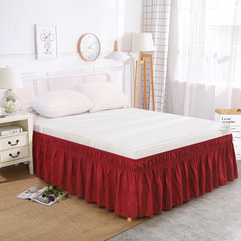 Elastic Bed Skirt Solid Color Ruffled Bed Skirt Elastic Bed Skirt Multiple Colors Multiple Sizes