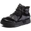 Fashion 3.5CM Korean Top Cowhide Splicing Women Sneakers Boots Autumn Winter Boots Roman Shoes Flat Platform Shoes Trend Boots