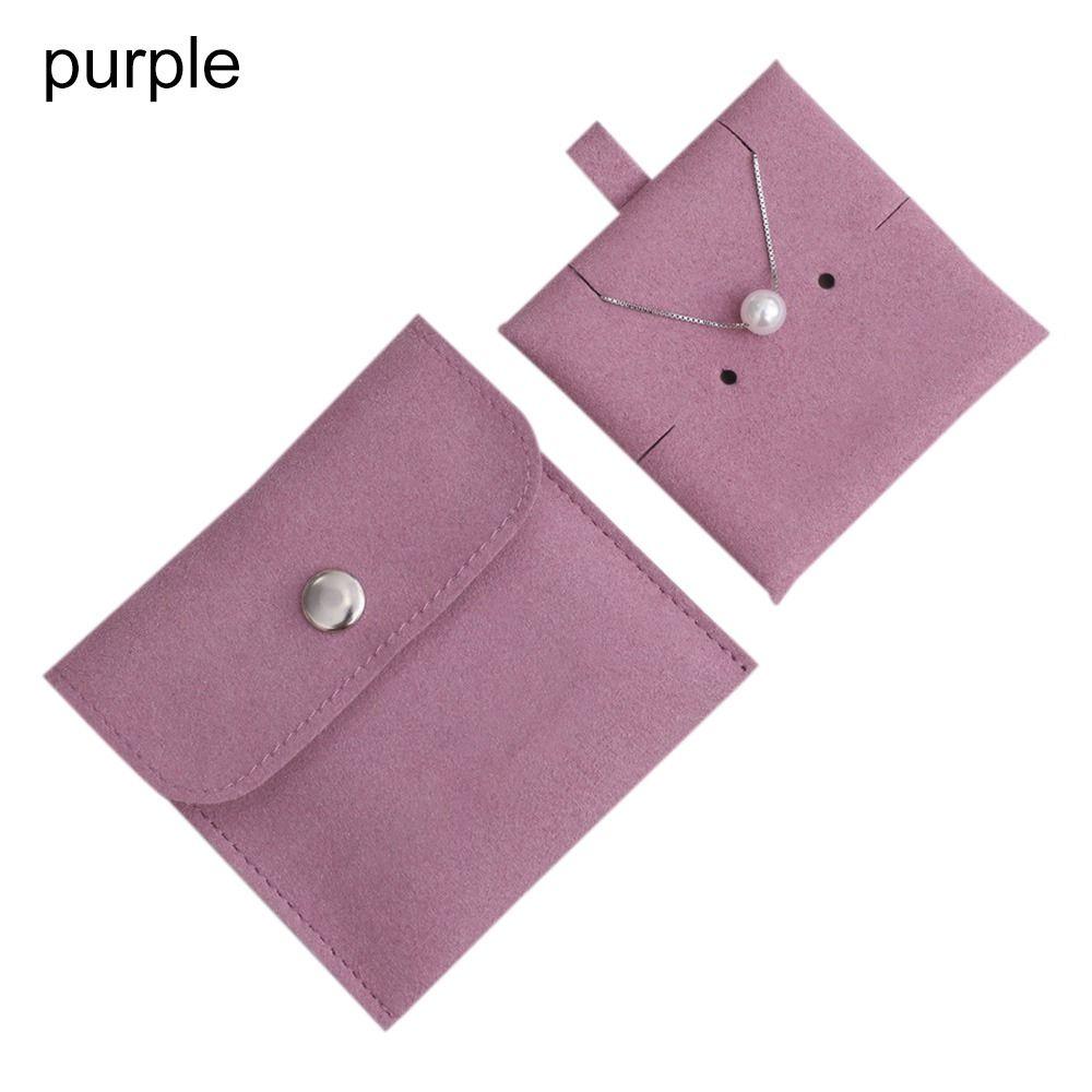 Portable Microfiber Snap Button Storage Pouch Jewelry Bag Bracelet Bag Packaging Bag