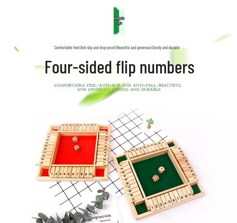 Dwustronna gra karciana typu flip: Czterostronne inspirowane szachami puzzle imprezowe dla dorosłych i rekwizyty do picia