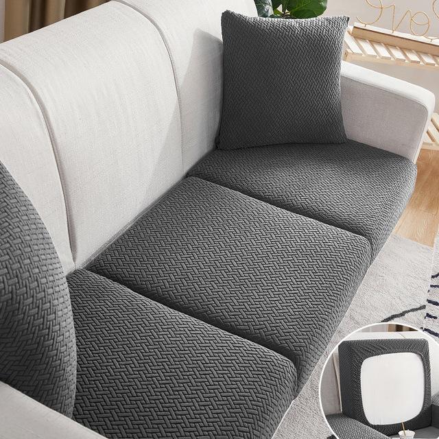Jacquard Living Sofa Cushion Seat Cover Anti -Dust Tight Wrap Furniture Protector For Pets Kids Family Room Protective Slipcovers 1 /2 /3 /4 Seaters