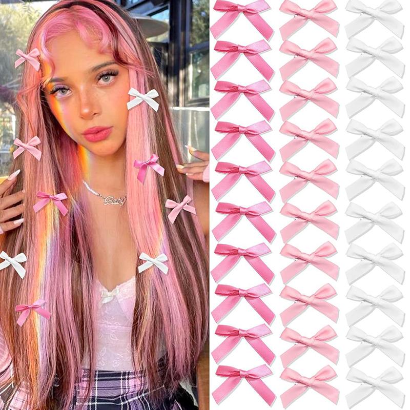 

24/30 шт. Заколки для волос в виде звезды и бантика для маленьких девочек, ручной работы, милые бантики, заколки-невидимки, головные уборы, набор женских аксессуаров для волос