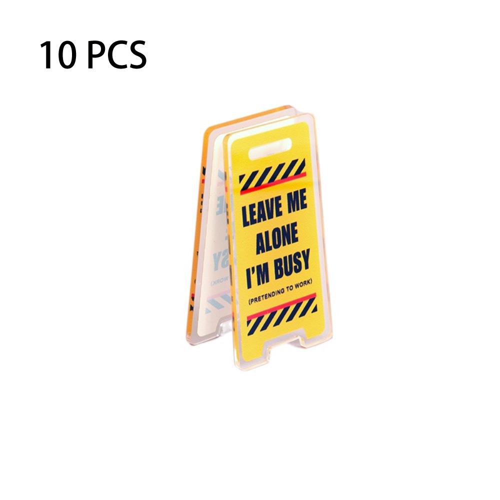 10 PCS I'm Busy Desk Decor Sign Leave Me Alone Desk Accessories Funny Acrylic Desk Sign  Unisex Gift