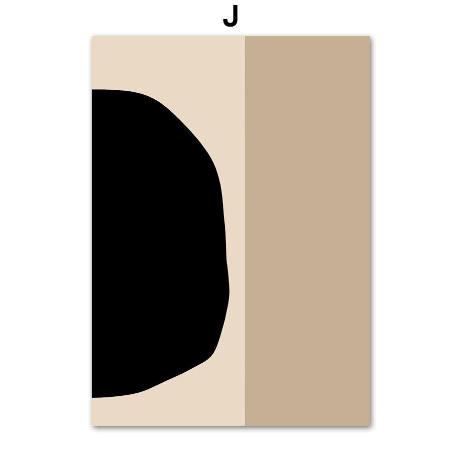 Beige And Black Abstract Line Geometric Face Wall Art Canvas Painting Nordic Posters And Print Decor Pictures For Living Room