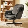 Lounge Chair, Upholstered Velvet Accent Chair, Metal Frame, Dark Grey