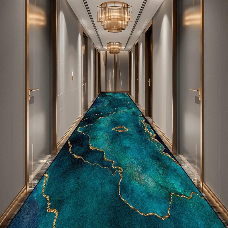 Nordic Marble Decoration Long Corridor Carpet Living Room Luxury Runner Rug Hotel Aisle Floor Mat Home Room Doorway Hallway Rugs
