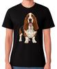 Cute Basset Hound Dog Illustration T-Shirt Hound Pet Lover Gift Unisex Tee