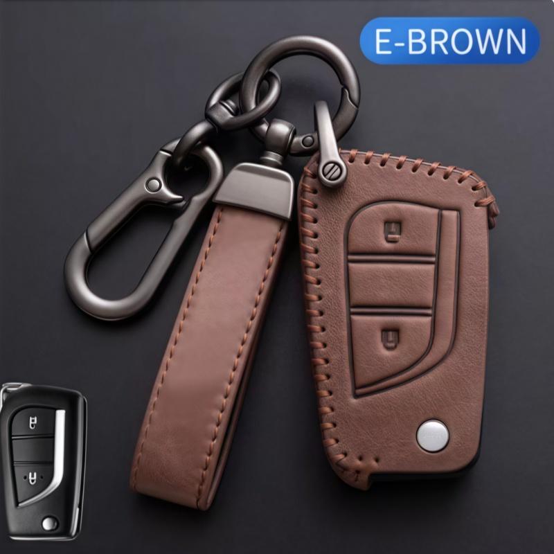 

2 3Buttons Leather Car Key Case Cover For Toyota Hilux Corolla Avensis Prado Fortuner Rav4 Chr Shell Accessories For Toyota