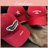 Winter Red Baseball Cap For Women Adjustable Hat Sun Protection Fashion Gift