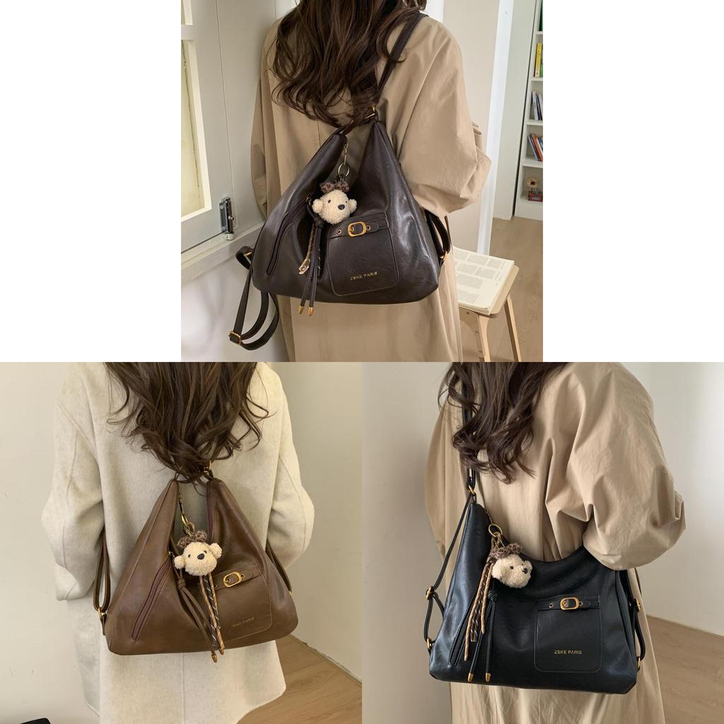 Urban Minimalist Pu Large Tote Bag With Zipper Closure For Daily Use