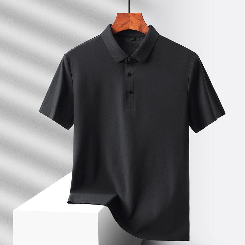 Men's Hot-Selling Ice Silk Short Sleeve Polo - Summer Style for Middle-Aged and Elderly Dads