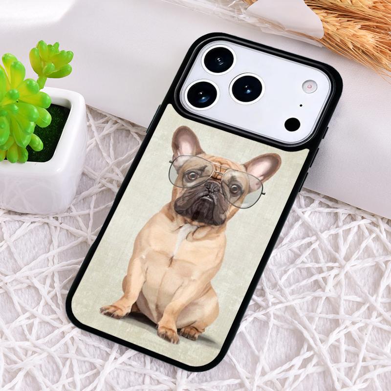Cartoon Französische Bulldogge Handyhülle für iPhone 17 Air 16 15 11 12 14 13 Pro Max Stoßfeste Hülle