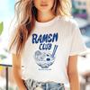 Damen Lässiger Stil Sommer Muster Bedrucktes Japanisches T-Shirt Weiß Bedrucktes Oberteil Ästhetisch Vielseitig Rundhalsausschnitt Normales T-Shirt