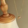 Schmuck aus Edelstahl, vergoldet mit 18 Karat Gold, Damen-Halskette im japanisch-koreanischen Stil, schlicht, herzförmig, rosa, Schlüsselbein-Kette