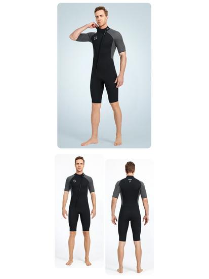 DIVE&SAIL 3MM Men's Short Sleeve Wetsuit for Diving, Snorkeling, Surfing & Swimming