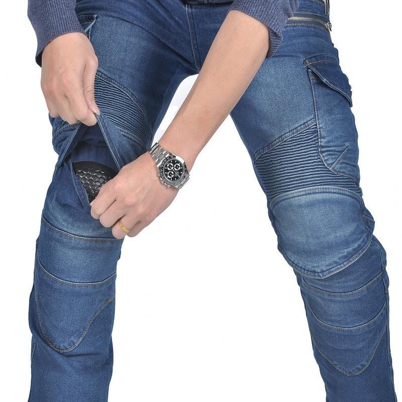 Mens Motorcycle Riding Jeans With 4 Zippers Kevlar Reinforced Abrasion Resistant Biker Pants