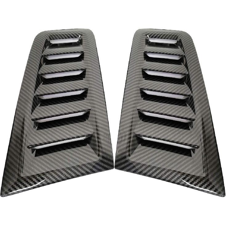 GSRECY Universal Hood Vent Scoop Kit Air Flow Intake Louvers Hood Trim Cover Compatible with Focus RS ST MK2 Style (Carbon Fiber Look)